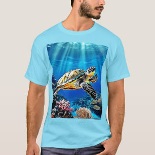 Turtle Reef Glow Design T-Shirt