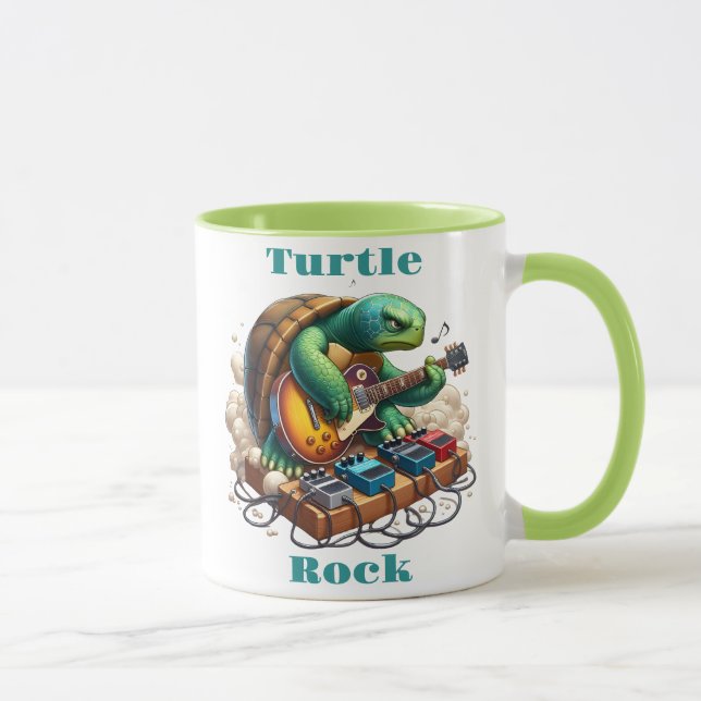 Turtle Rockstar Jamming auf Bühne Tasse (Rechts)