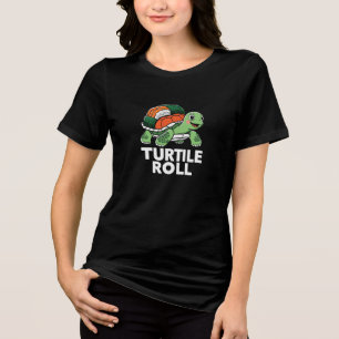 Turtle Roll Lustiger Sushi-Meme-Wortwitz Tri-Blend Shirt