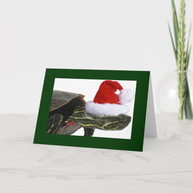 Turtle Santa Holiday Card Feiertagskarte (Vorderseite)