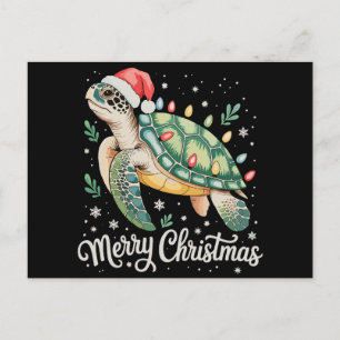 Turtle-Santa-Hut Frohe Weihnachten Lichter Xmas