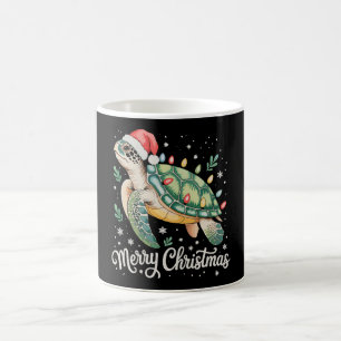 Turtle-Santa-Hut Frohe Weihnachten Lichter Xmas Kaffeetasse