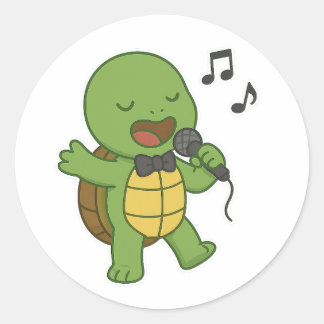 Turtle-Siegel Runder Aufkleber