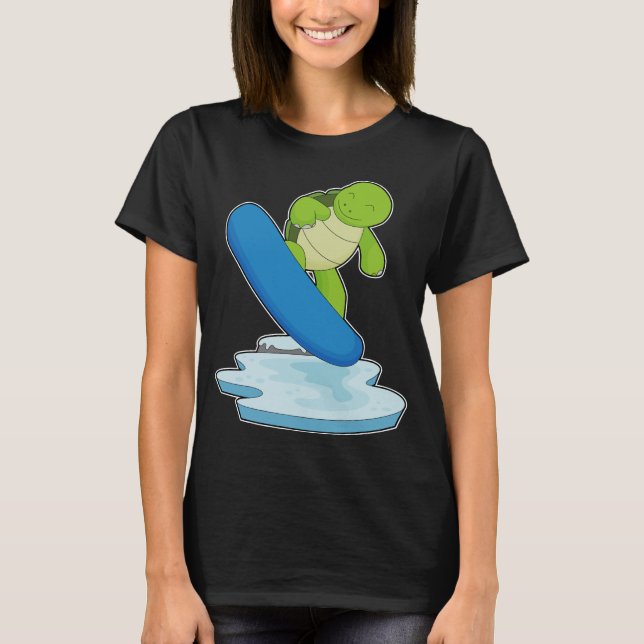Turtle Snowboarder Snowboard T-Shirt (Vorderseite)