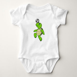 Turtle Soccer Player Soccer Baby Strampler