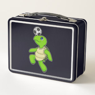 Turtle Soccer Player Soccer Metall Brotdose