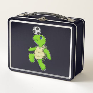 Turtle Soccer Player Soccer Metall Brotdose