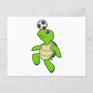 Turtle Soccer Player Soccer Postkarte