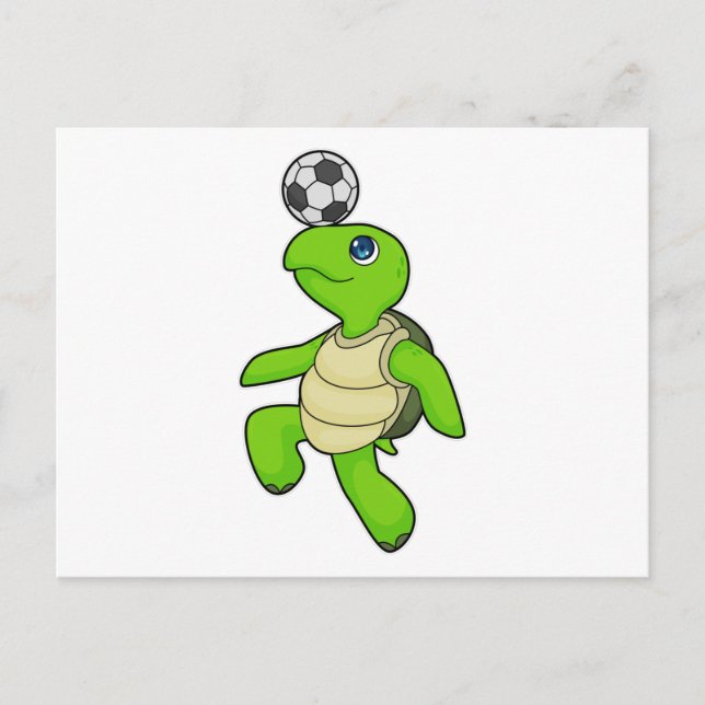 Turtle Soccer Player Soccer Postkarte (Vorderseite)