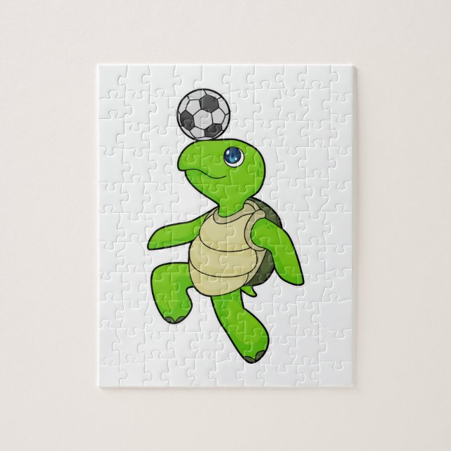 Turtle Soccer Player Soccer Puzzle (Vertikal)