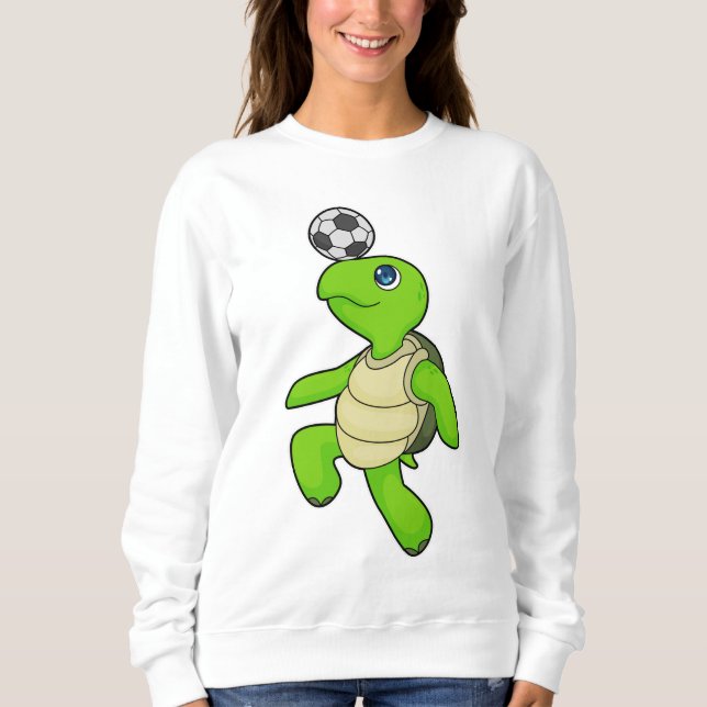 Turtle Soccer Player Soccer Sweatshirt (Vorderseite)