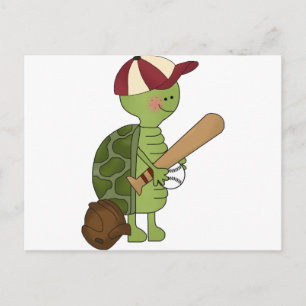 Turtle spielt Baseball Postkarte
