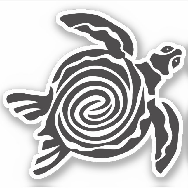 Turtle Spiral Contour Stickers Aufkleber (Vorderseite)