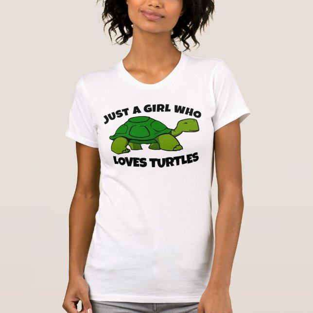 TURTLE T-SHIRTS NUR EIN MÄDCHEN, DIE LIEBEN TURTLE (Vorderseite)