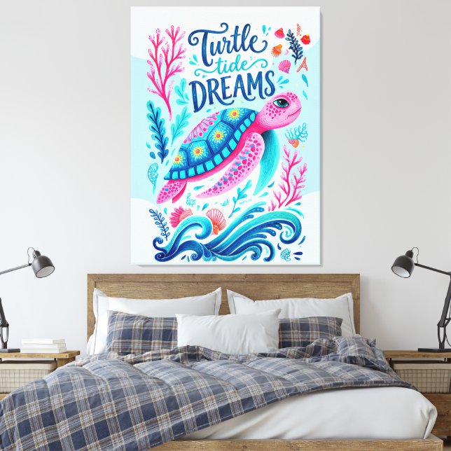 Turtle Tide Träume Leinwanddruck (Insitu (Schlafzimmer))