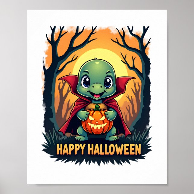 Turtle Tortoise Boo Vampire Trick oder Treat Hallo Poster (Vorne)