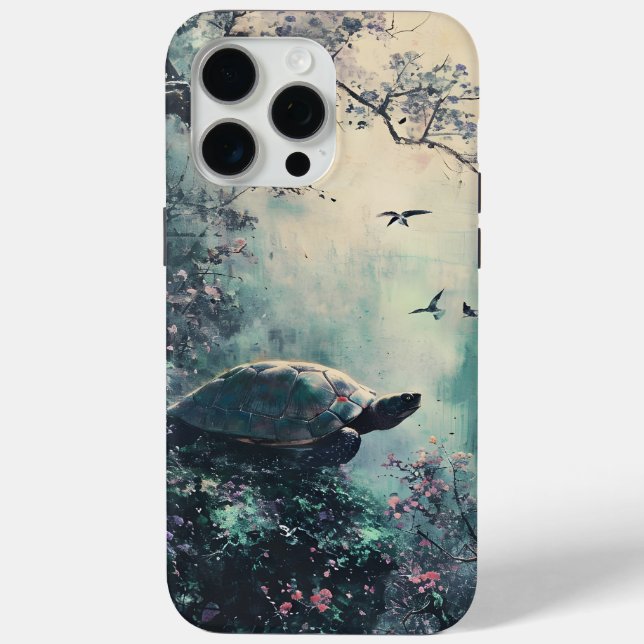 Turtle Tranquility Blossom Case-Mate iPhone Hülle (Rückseite)