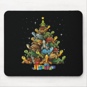Turtle Tree Christmas Tree Adorable Turtle Christm Mousepad