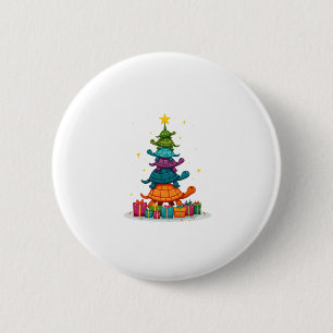 Turtle Tree Weihnachtsbaum Adorable Turtle Christm Button