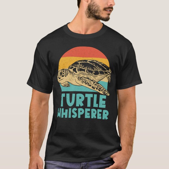 Turtle Turtle Flüsterer Retro Vintage T-Shirt (Vorderseite)