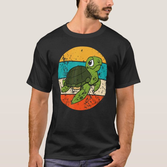 Turtle Vintag Retro T-Shirt (Vorderseite)