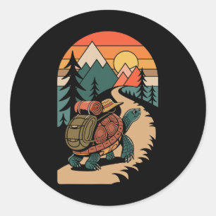 Turtle Wander Camping Camper Rückpackung Runder Aufkleber