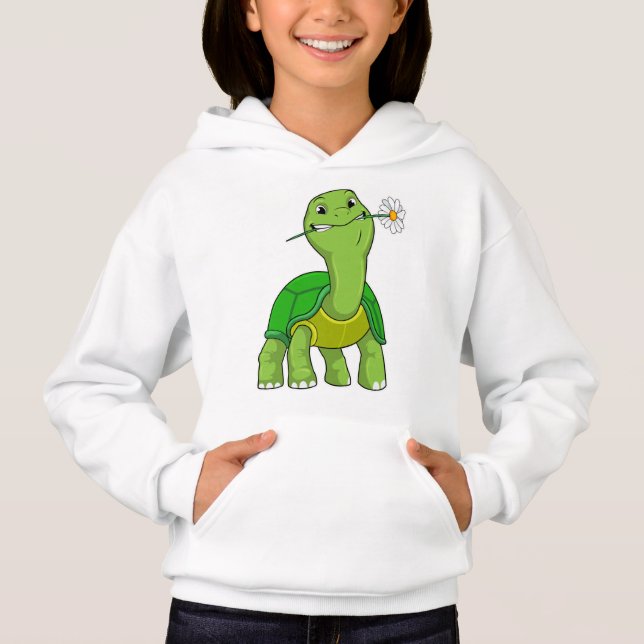 Turtle with Flower Daisy Hoodie (Vorderseite)