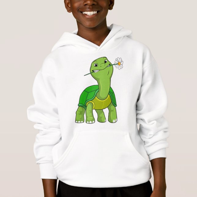 Turtle with Flower Daisy Hoodie (Vorderseite)