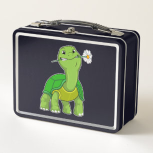 Turtle with Flower Daisy Metall Brotdose