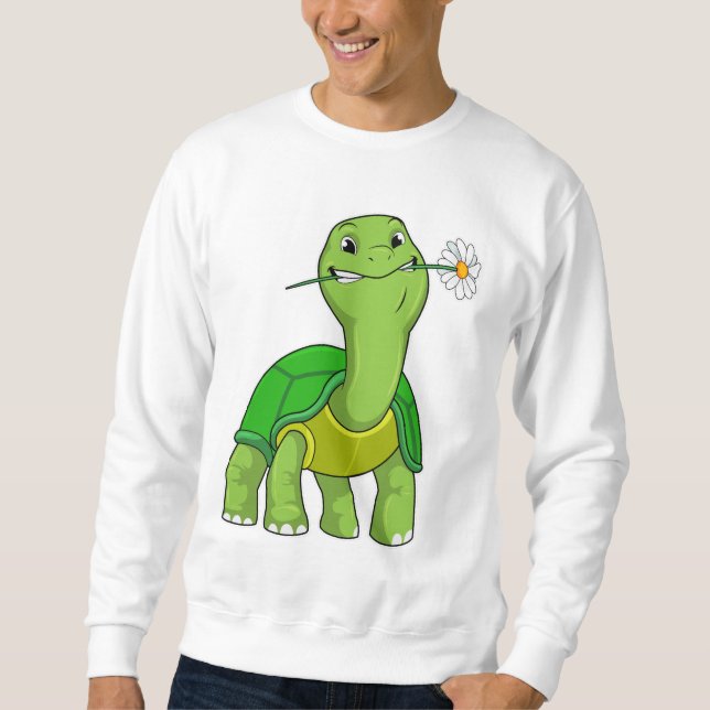 Turtle with Flower Daisy Sweatshirt (Vorderseite)