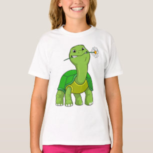 Turtle with Flower Daisy T-Shirt