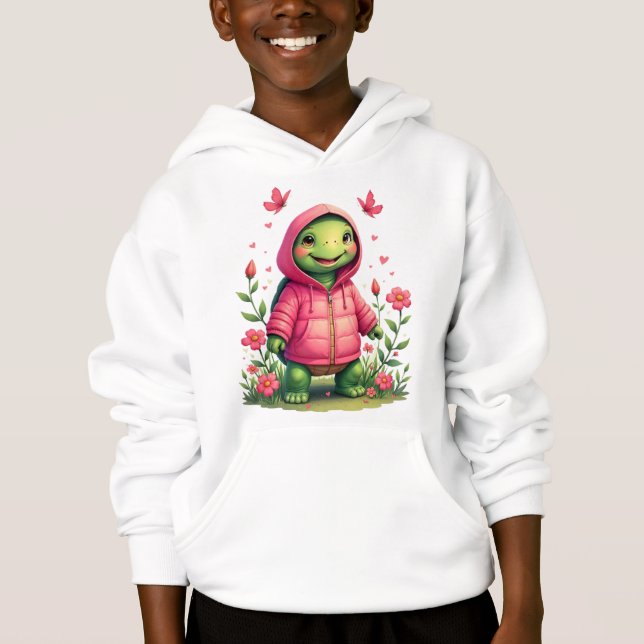 Turtle With Pink Type Of Hoodie (Vorderseite)