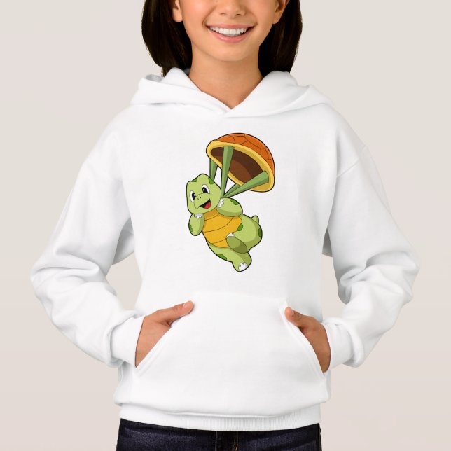 Turtle with Shell as Skydiver Hoodie (Vorderseite)