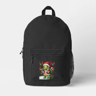 Turtle Xmas Lichteleien hässlicher Santa Turtle We Bedruckter Rucksack
