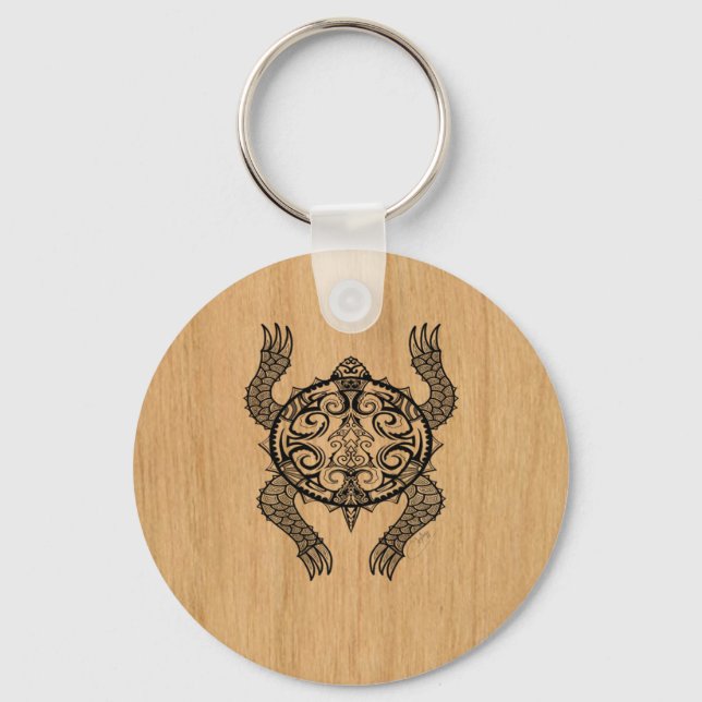 Turtle Zeichnend Schlüsselanhänger (Vorderseite)