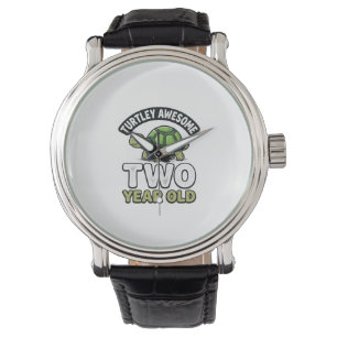 Turtle Zwei Jahre alte Geburtstags Vintage Gravur  Armbanduhr
