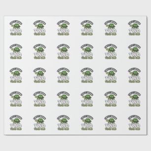 Turtle Zwei Jahre alte Geburtstags Vintage Gravur Geschenkpapier