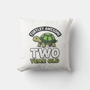 Turtle Zwei Jahre alte Geburtstags Vintage Gravur Kissen
