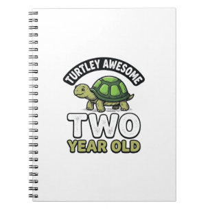 Turtle Zwei Jahre alte Geburtstags Vintage Gravur Notizblock