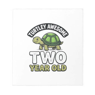 Turtle Zwei Jahre alte Geburtstags Vintage Gravur Notizblock