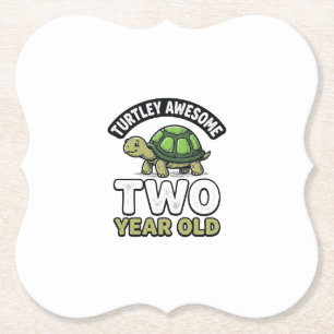 Turtle Zwei Jahre alte Geburtstags Vintage Gravur Untersetzer