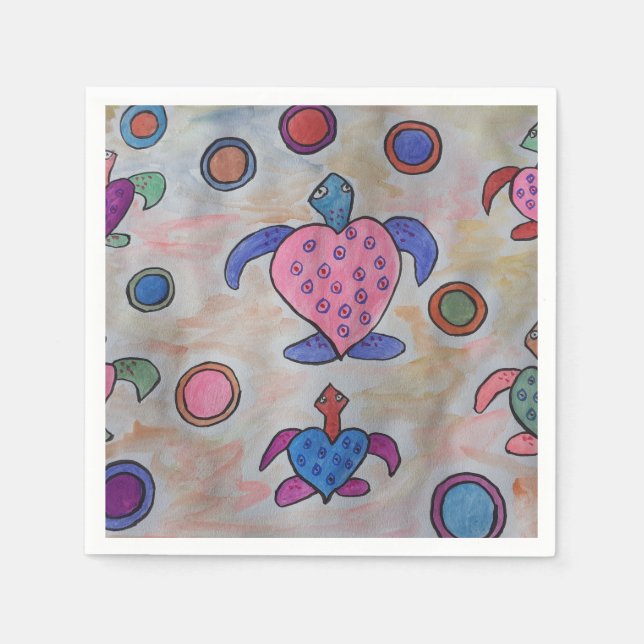Turtles & Circles Paper Napkins Serviette (Vorderseite)