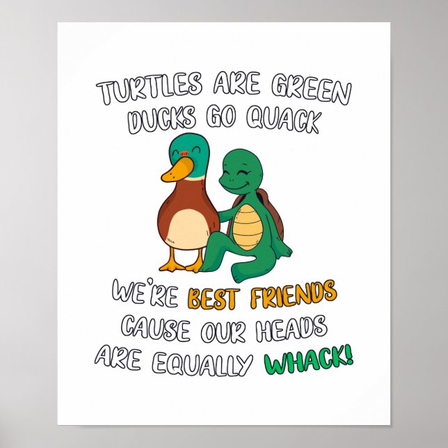 Turtles Green Ducks Quack Poster (Vorne)