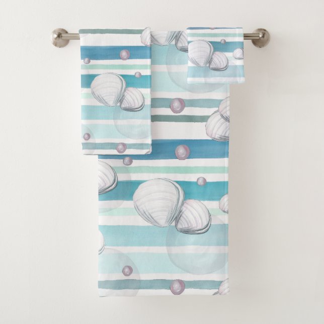 Turtles Watercolor Pattern Badhandtuch Set (Insitu)
