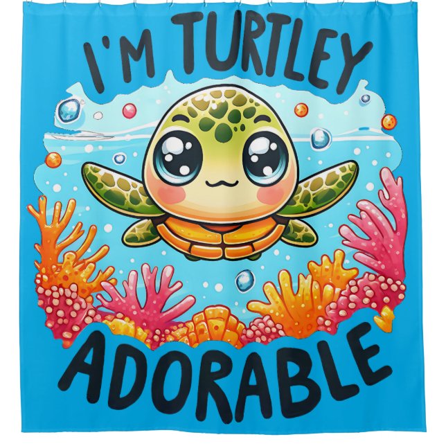 "Turtley Adorable" Duschvorhang (Vorderseite)