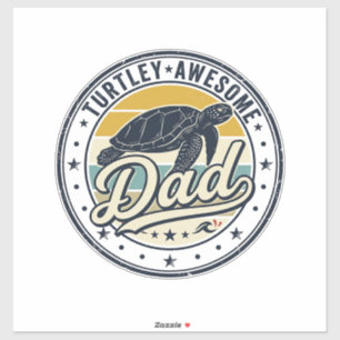 Turtley Awesome Papa Vintage Turtle Shirt Design_1 Aufkleber