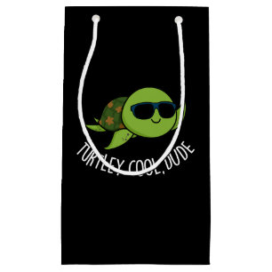 Turtley Cool Typ Funny Turtle Pun Dark BG Kleine Geschenktüte