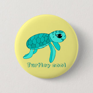Turtley coole Meeresschildkröte Button