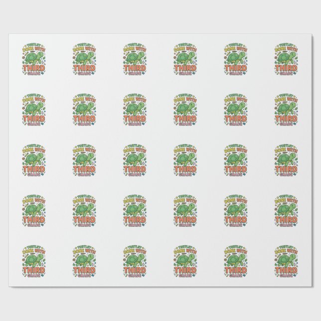 Turtley Fertig mit der dritten Klasse Schildkröten Geschenkpapier (Flach)