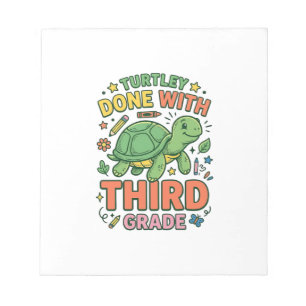 Turtley Fertig mit der dritten Klasse Schildkröten Notizblock